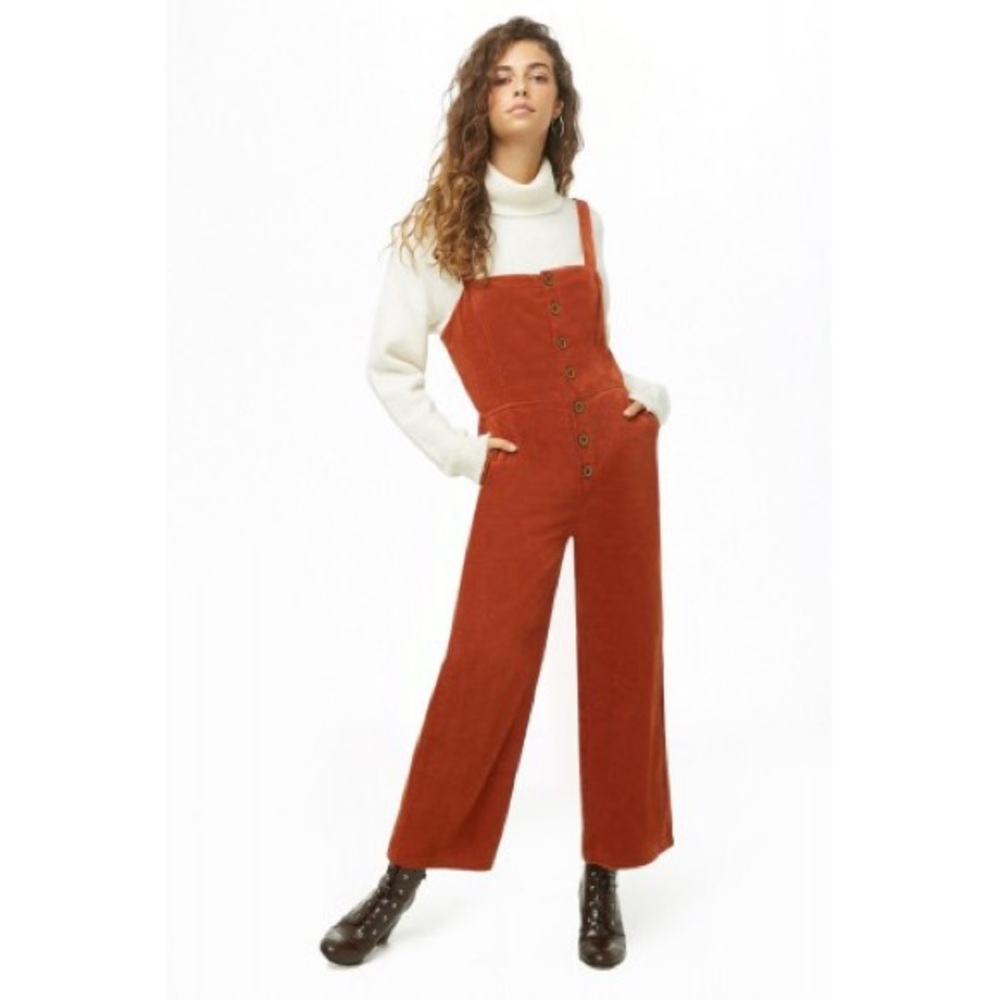 Corduroy cropped jumpsuit